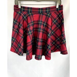 WoWo Y2K Womens Plaid Skater Y2K Mini Circle Skirt Multicolor Size L